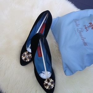 Paola Quadretti black suede shoes size 8.5